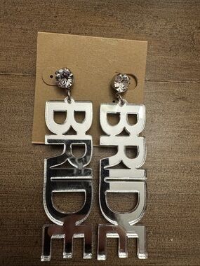 Bold Silver Statement Earrings - Letter Drop Design